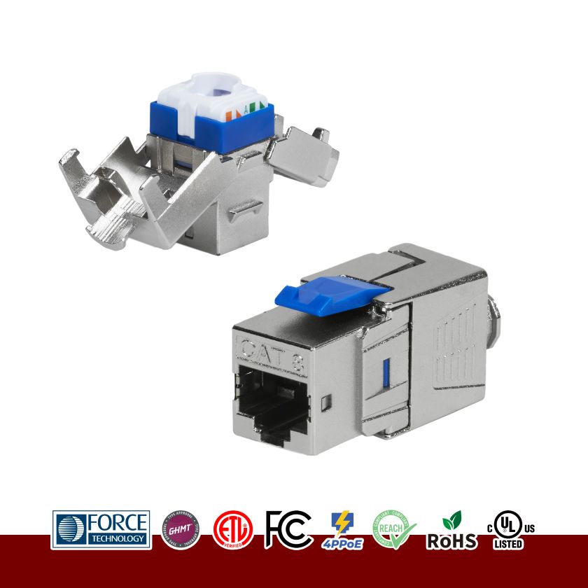 جک کیستون Cat6A STP با درب محافظ